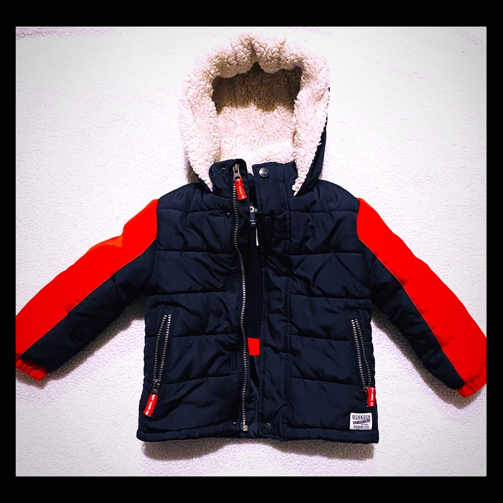 OshKosh Boys 4T Heavyweight Jacket Navy/Red